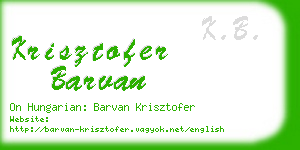 krisztofer barvan business card